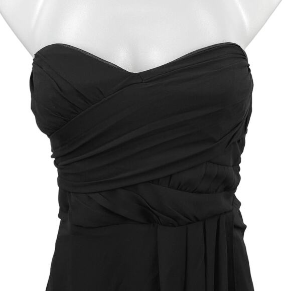 Express Black Strapless Sweetheart Pleated Mesh Cocktail A Line Mini Dress Sz 2 - Picture 4 of 6